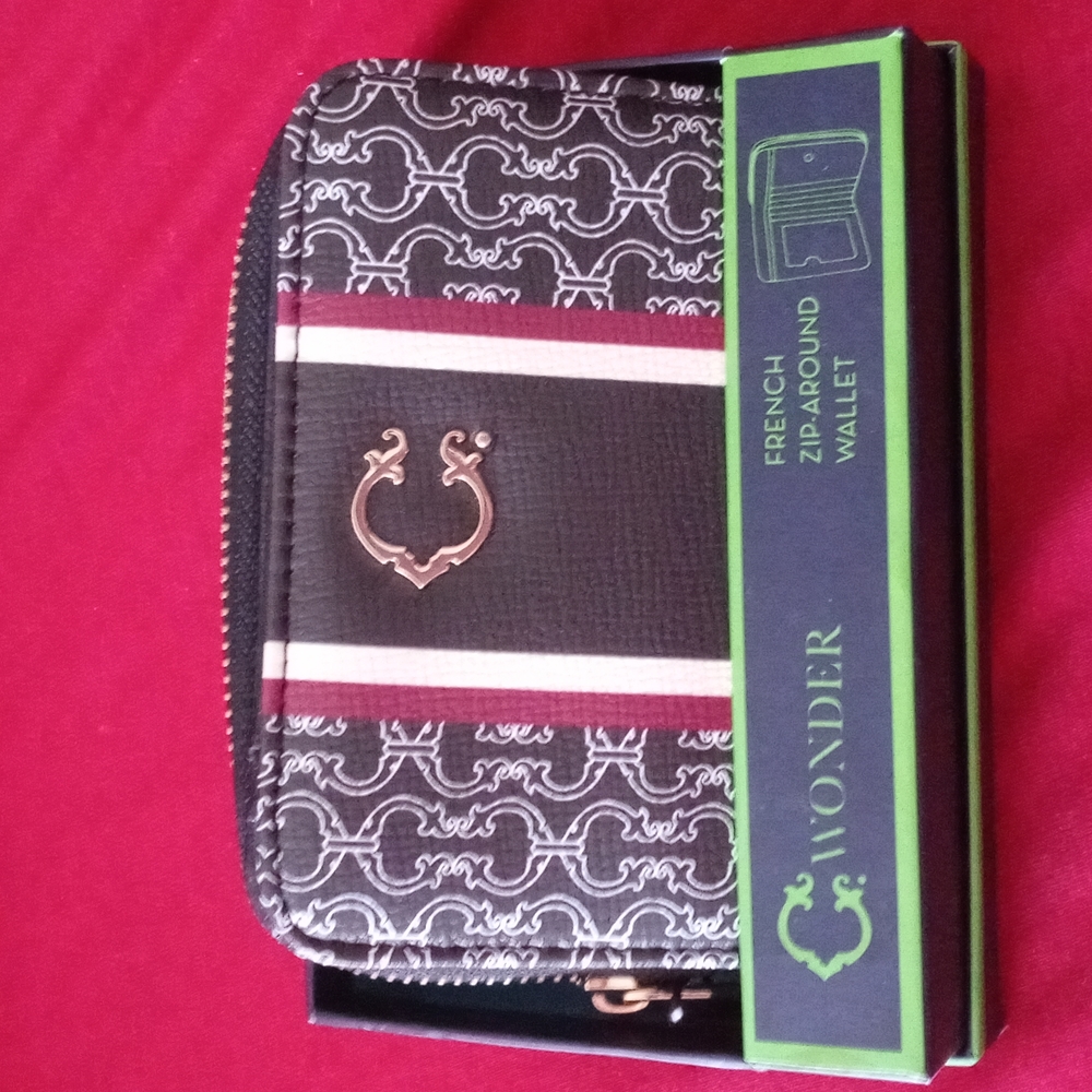 Wonder New Wallet Black And. Design White Red. Strip White